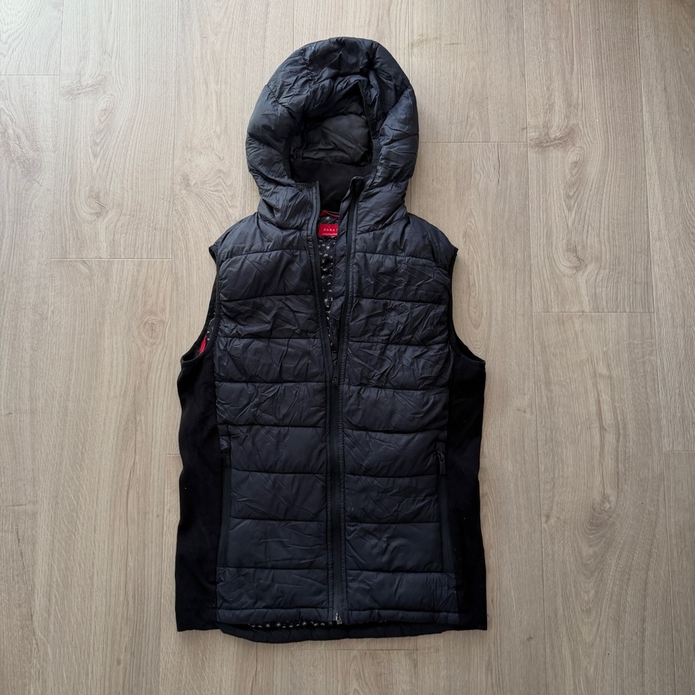 Zara Men Hooded Down Packable Puffer Vest - Sz Medium